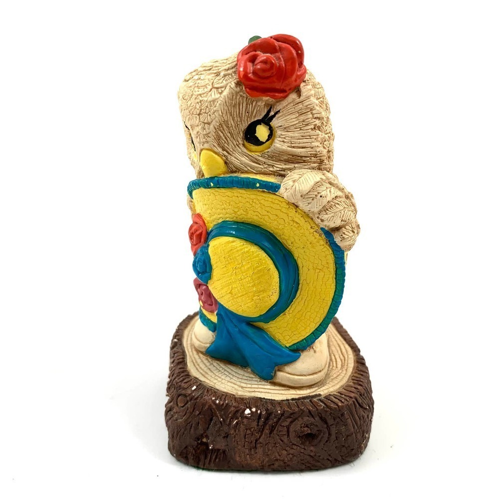 1970's Hand painted PEPIWARE stoneware shy owl with hat and roses - Picture 6 of 10